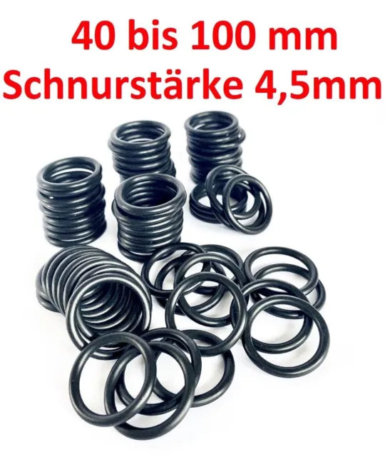 ORinge 40-100 mm Schnurstärke 4,5 mm NBR 70 Dichtung Dichtring O-Ring Gummiring