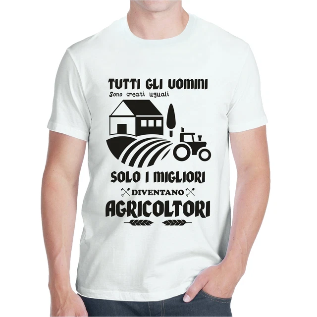 T-Shirt Tutti Gli Uomini Nascono Uguali Maglietta Divertente T Shirt Agricoltori