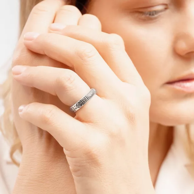 LORD, HAVE MERCY - Handmade Engraved Orthodox Prayer Ring/ 925 Sterling Silver