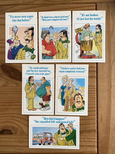 Set x 6 Comic Postcards Hi De Hi TV Show Advertising Heineken Lager