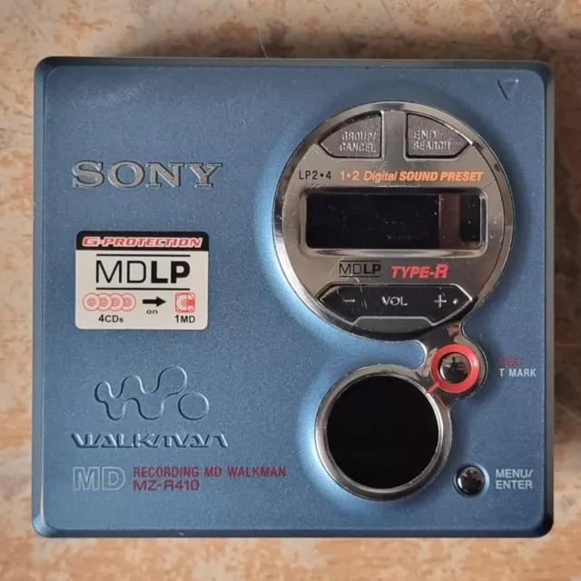 Sony MZ-R410 MD MiniDisc Recorder - Case And Buttons - Blue