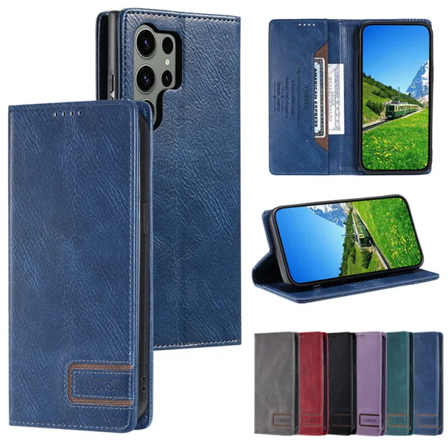 Schutz Hülle für Samsung Galaxy Magnet Handy Hulle Tasche Flip Case Etui Wallet