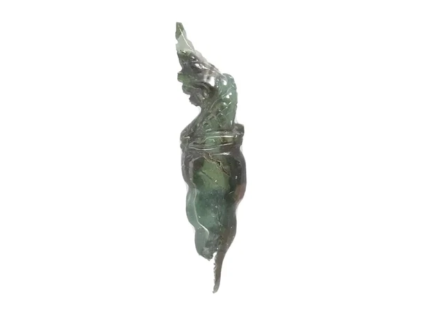 Authentic Green Jadeite Jade Naga Dagger Pendant Hand-Carved from Burma Myanmar