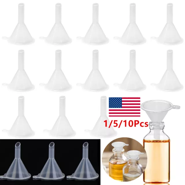 1-10X Mini Transparent Funnel Small Mouth Liquid Oil Funnel Plastic Funnel Labor 3