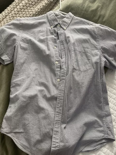 J Crew Shirt Mens Medium Striped Short Sleeve Button Up