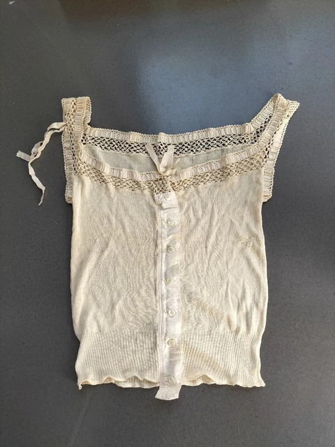 Haut Bustier/Débardeur En Tricot Marron - Taille 40 - Bretelles - Parfait État