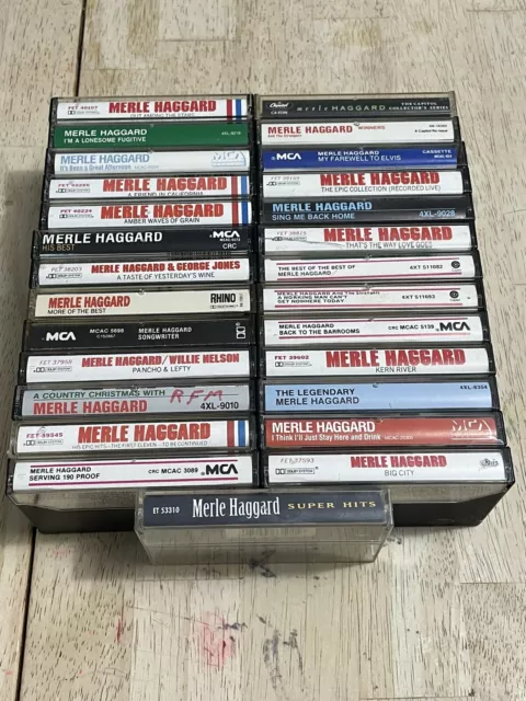 LOT OF 27 Merle Haggard Cassette Tapes Outlaw Country Willie Nelson $31 ...