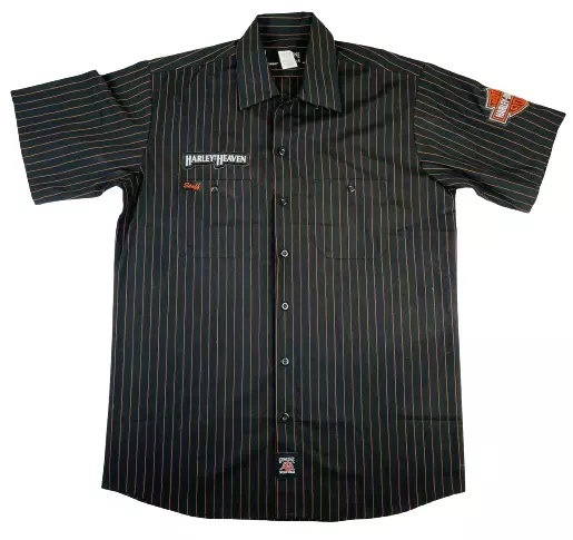 Harley Davidson Motorcycles Harley-Heaven Work Shirt Button Up Staff Mens Size M