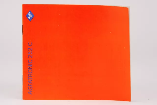 Manual de Uso Agfa Agfatronic 252C 252-C 252c Instrucciones