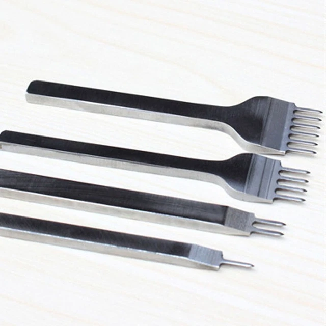 Agujero Herramienta Cuero Artesanía Set Artesanía Troquelado Costuras 4mm Nuevo 4X Sete