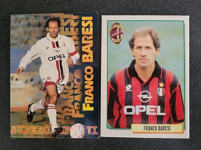 1995-96/97 Panini/Merlin Supercampioni Franco Baresi AC Milan 2 Card SET