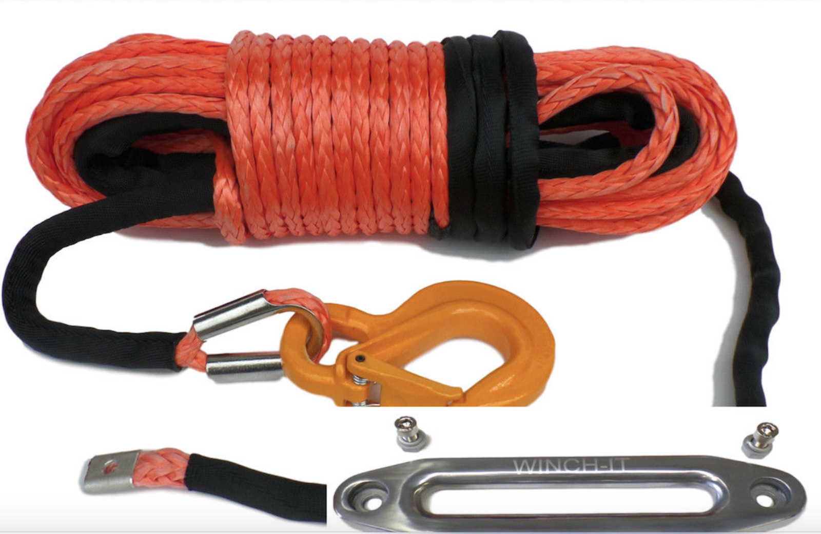 8mm Dyneema SK75 Synthetic 12-Strand Winch Rope x 20m With Hook Off Road ATV 