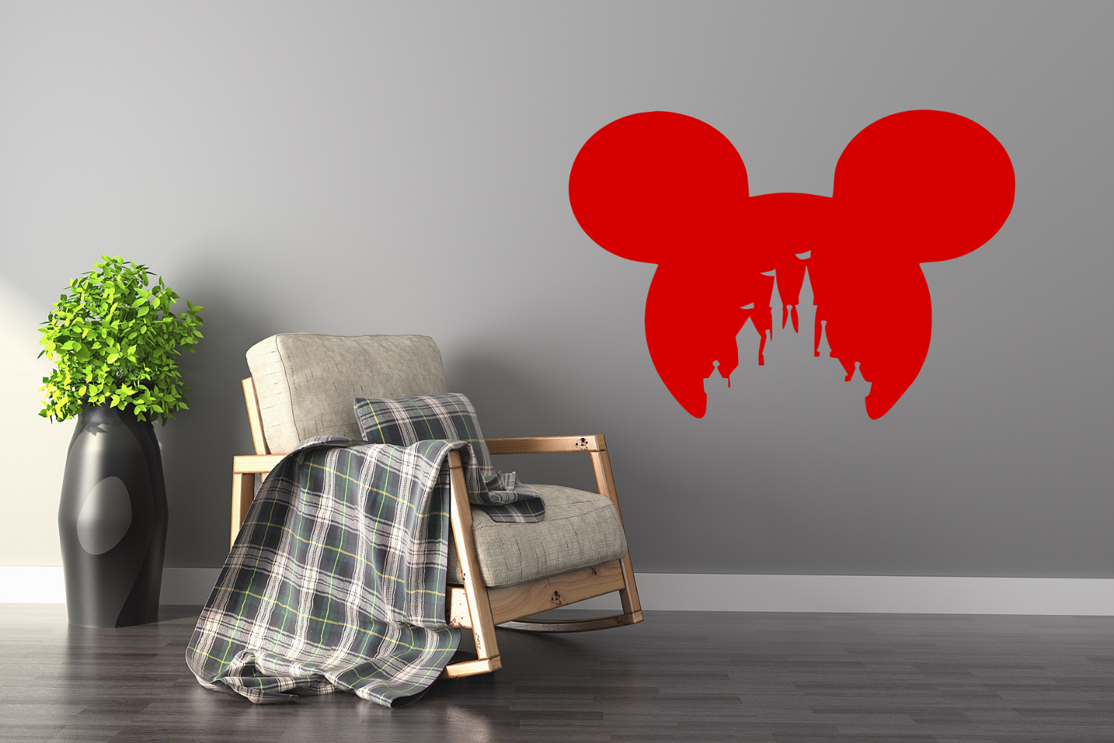 Mickey Mouse Head Pack Ears 3 In Inch Wide Wall Art Sticker Decal Disney Nursery