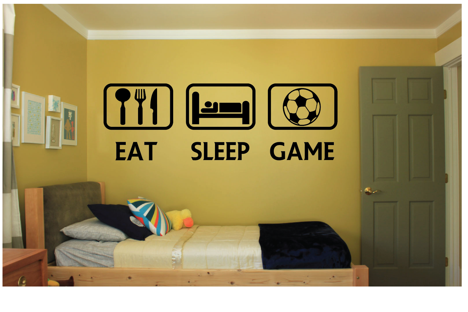 Eat Sleep Football Football Wall Art Sticker Quote Decal