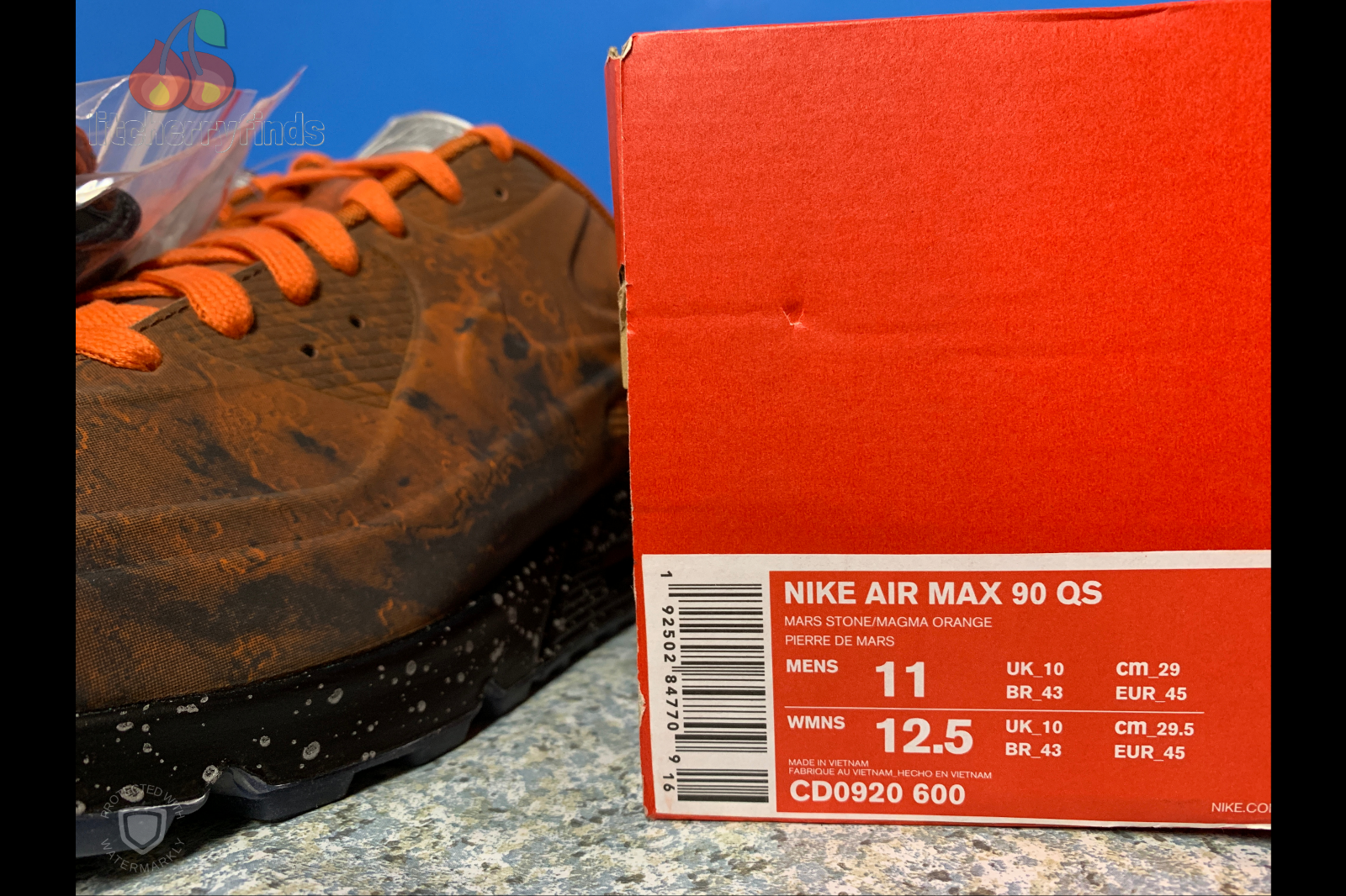 NIKE AIR MAX 90 QS Mens Size 11 Mars Landing Stone Magma Orange 3M CD0920 600 NIKE AIR MAX 90 QS Mens Size 11 Mars Landing Stone Magma Orange 3M CD0920 600