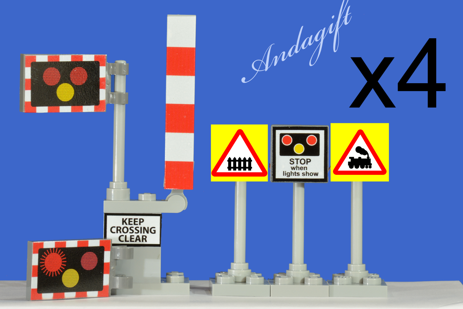 Lego Level Crossing Train Sets City Train Sign Car Road Signs Set Of 4 12 99 Picclick Uk