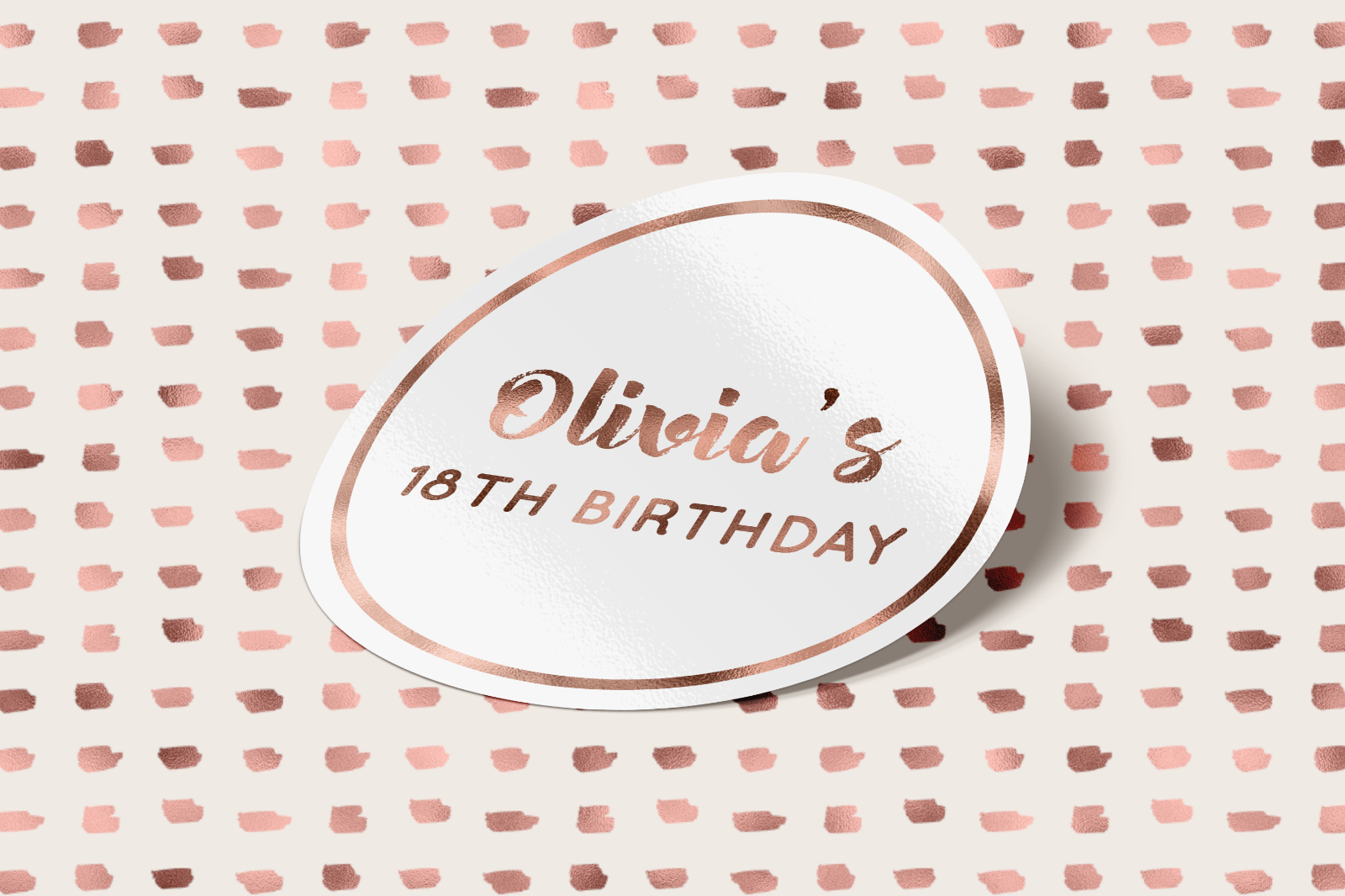 Personalised ROSE GOLD Birthday Party Sweet Bag Stickers 18TH 21ST 30TH FOILED
