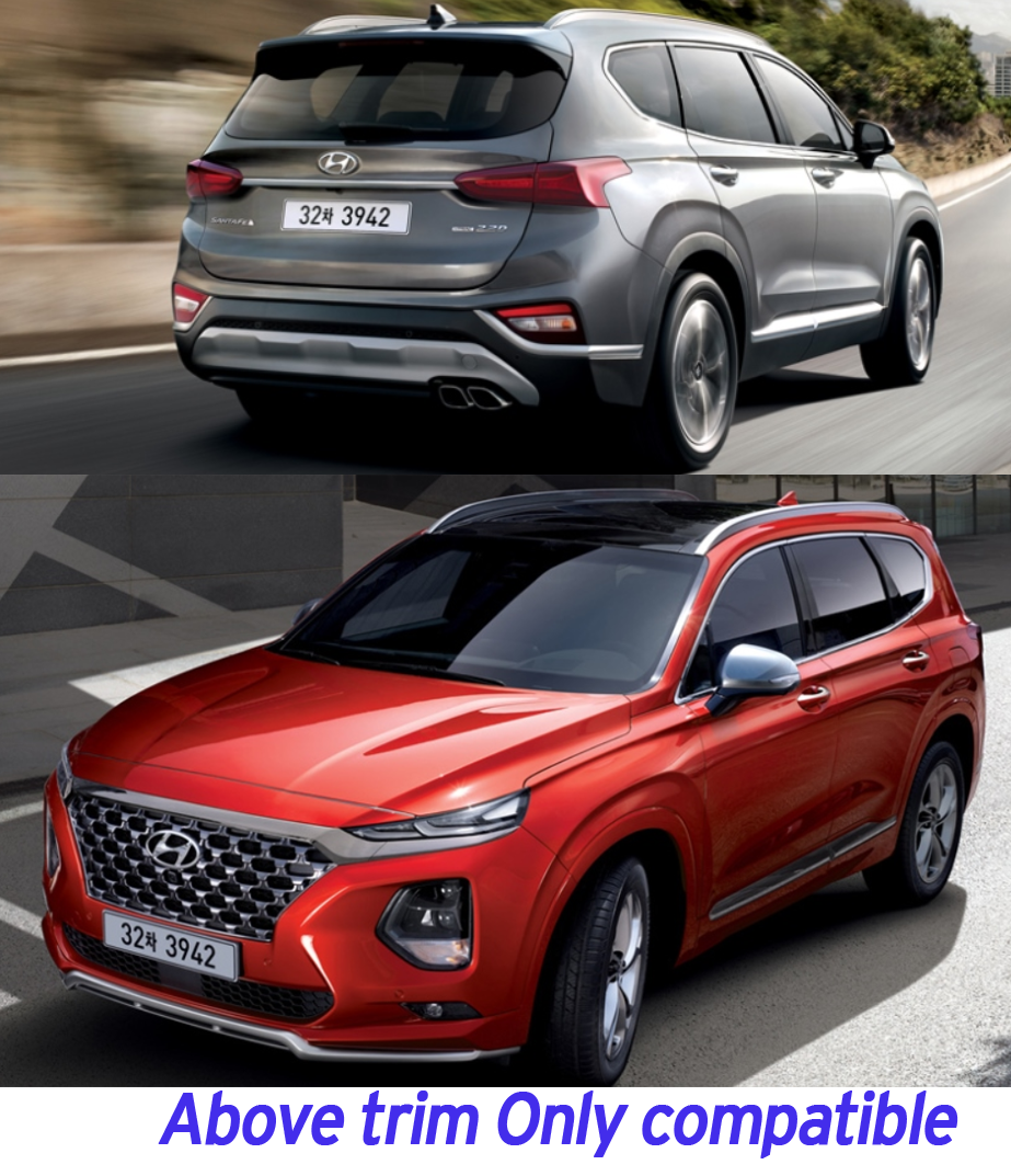 Chrome Side Skirt Molding Trim Cover for 2018 2019 Hyundai Santa Fe