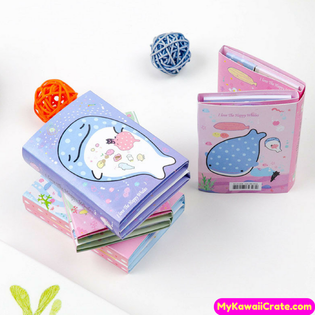 Office Supplies Kawaii Whale Shark Jinbe San Folding Memo Pad