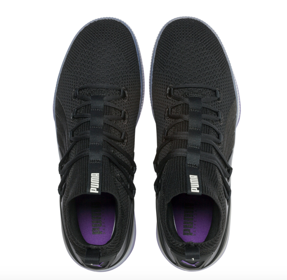puma clyde court black electric purple