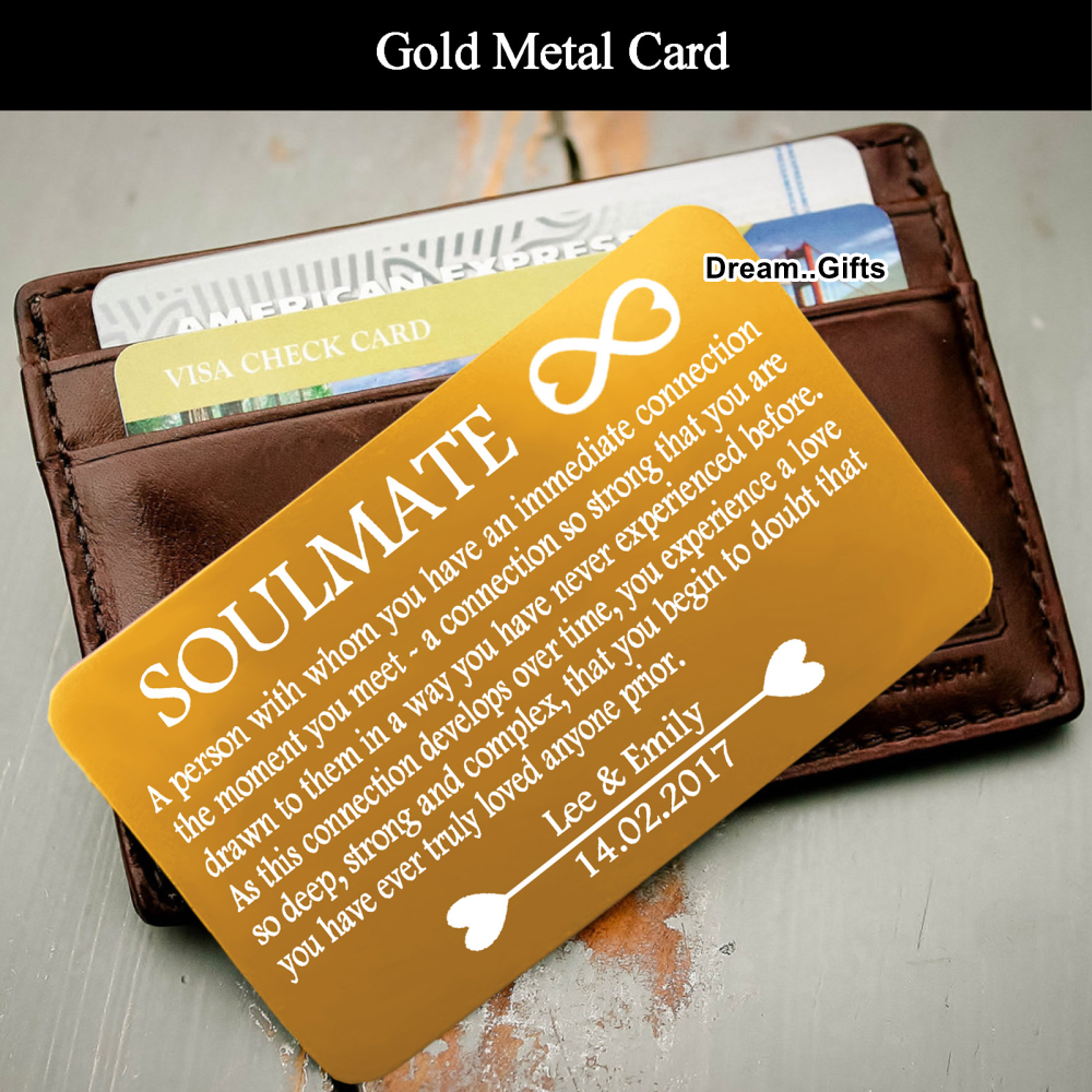 Personalised Soulmate Wallet Insert I Love You Gifts For Him Her Men Women W28 8 99 Picclick Uk