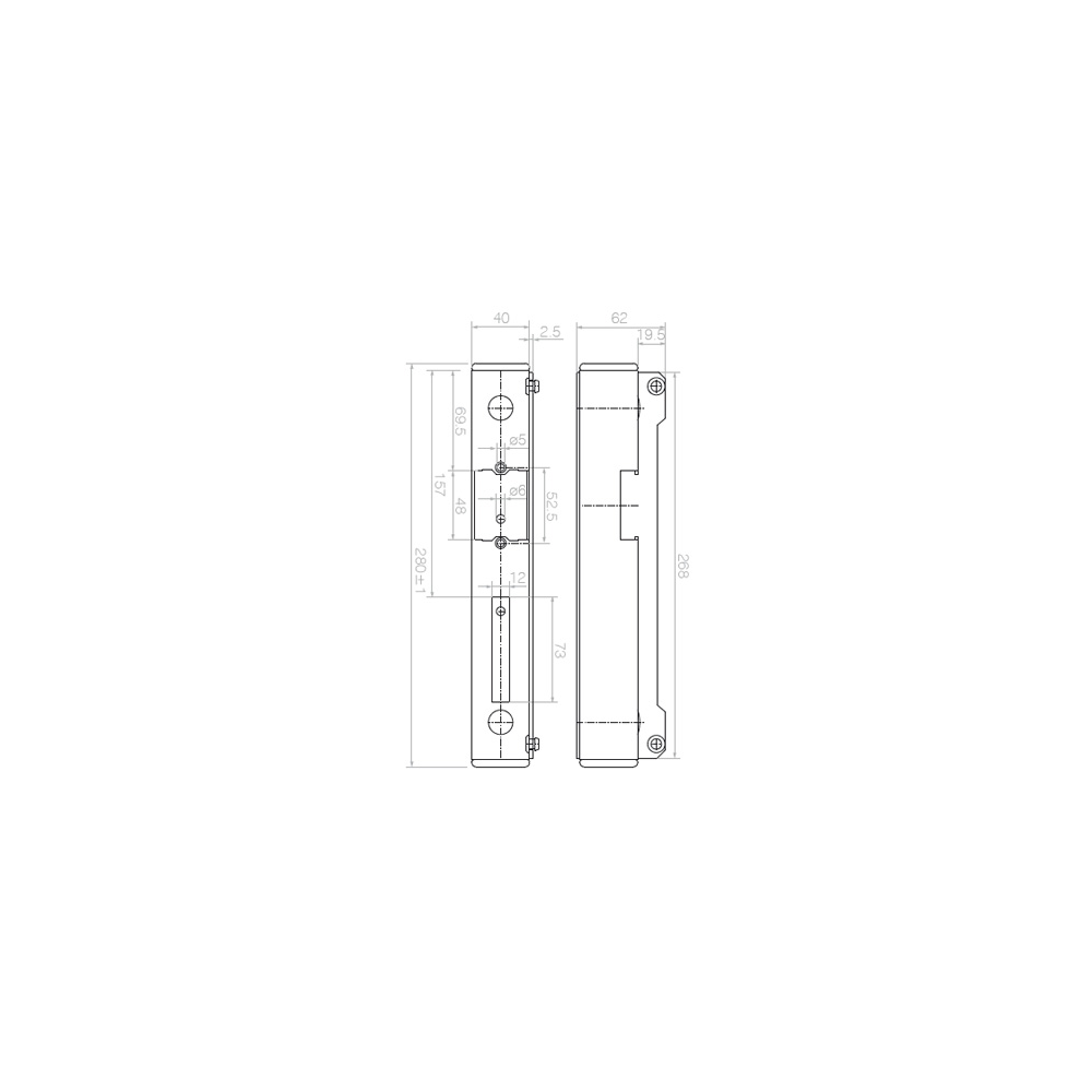 Elektro-Türöffner 12V Tore Tür 280x40x40mm Mechanische entriegelung Satz 
