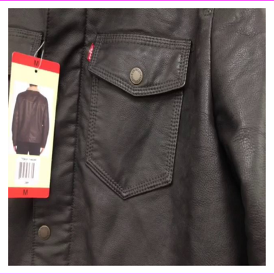 levi's classic faux leather trucker jacket