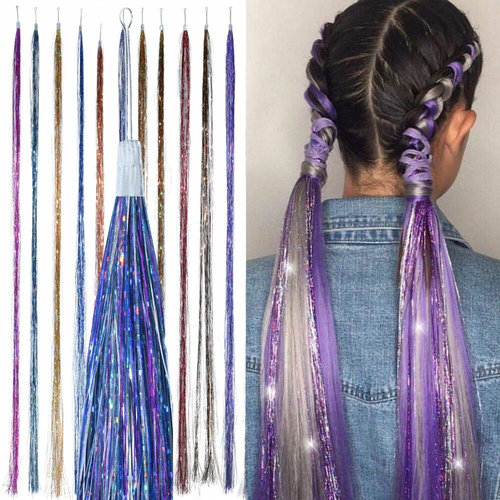 Mermaid Mix Hair Tinsel Glitter Strands 100 Hair Dazzle