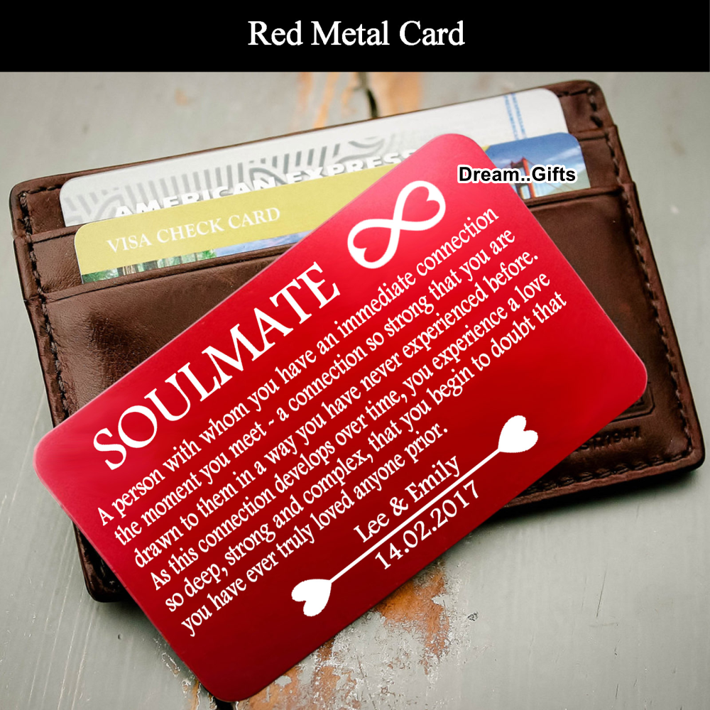 Personalised Soulmate Wallet Insert I Love You Gifts For Him Her Men Women W28 8 99 Picclick Uk