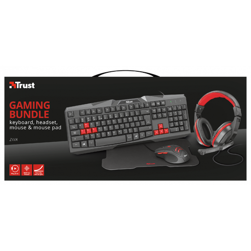 Trust Ziva 4 In 1 Gaming Bundle Keyboard Mouse Pro Gaming Headset And Mousemat 34 99 Picclick Uk