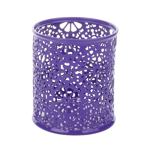 Crystallove Metal Mesh Office Supplies Desk Organizer Purple