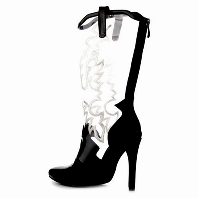 NEW NIB DOLLS Kill Black & Clear Transparent Balimain Style Platform Heels Clear Glitter Pink | Dolls Kill