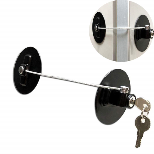 Tao Refrigerator Door Lock With 2 Keys Mini Fridge Lock Black