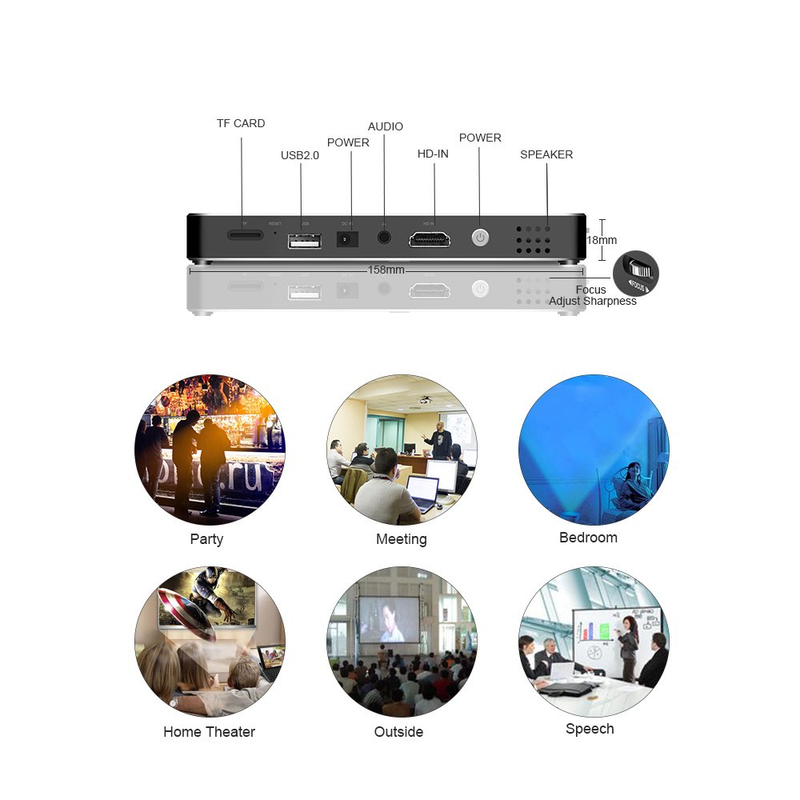 Otha Mini Projector Portable Dlp Pocket 32gb Rom Home
