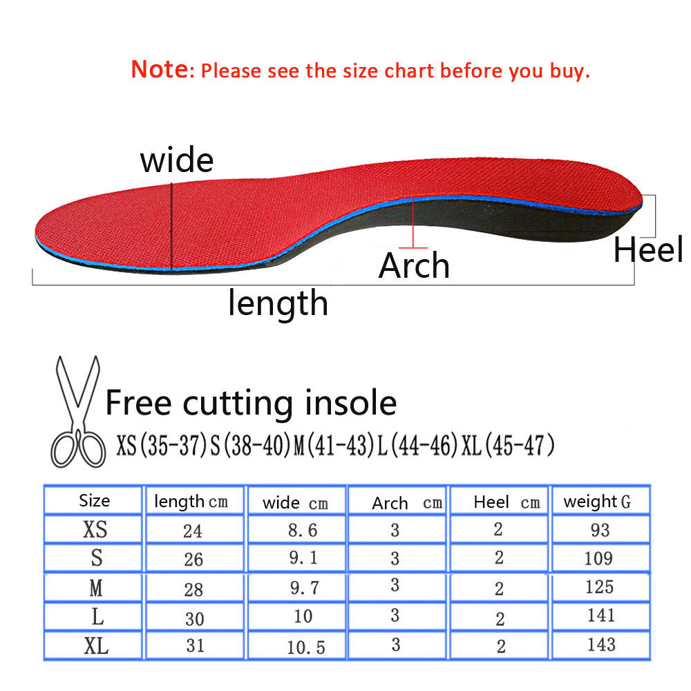 Arch Size Chart