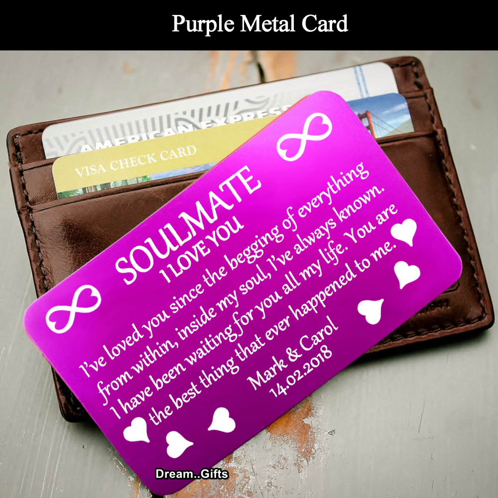 Soulmate I Love You Metal Wallet Card Women Men Gifts For Him Her Boyfriend W43 8 99 Picclick Uk