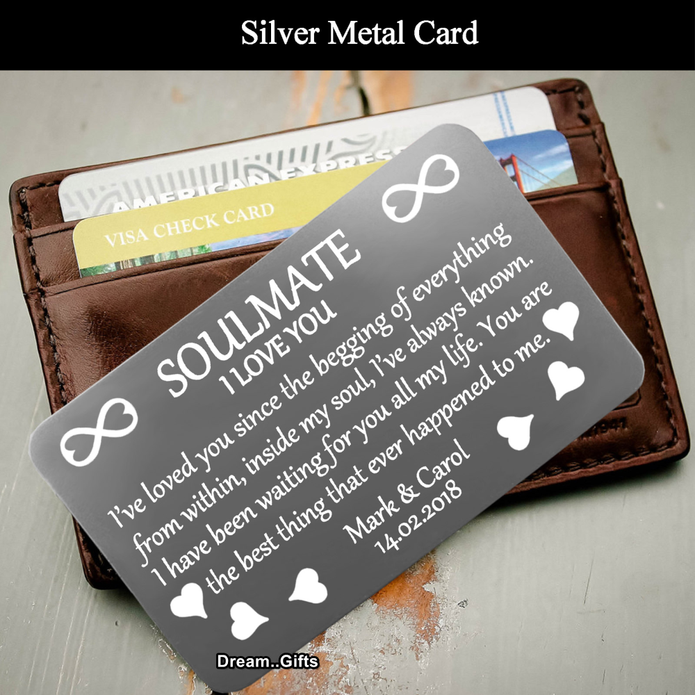 Soulmate I Love You Metal Wallet Card Women Men Gifts For Him Her Boyfriend W43 8 99 Picclick Uk