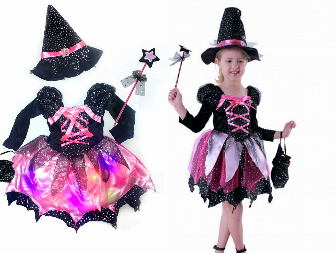 Kinder Madchen Kostum Karneval Hexe Kostume Cosplay Led Karneval Geschenk De Eur 17 99 Picclick De