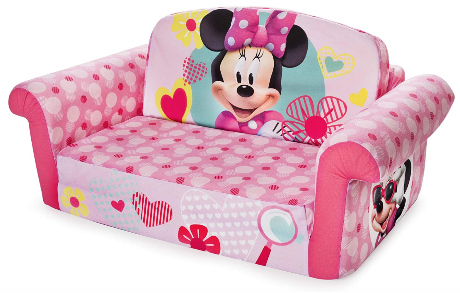Kids Sofa 2 In 1 Flip Open Foam Lounger Girls Minnie Mouse