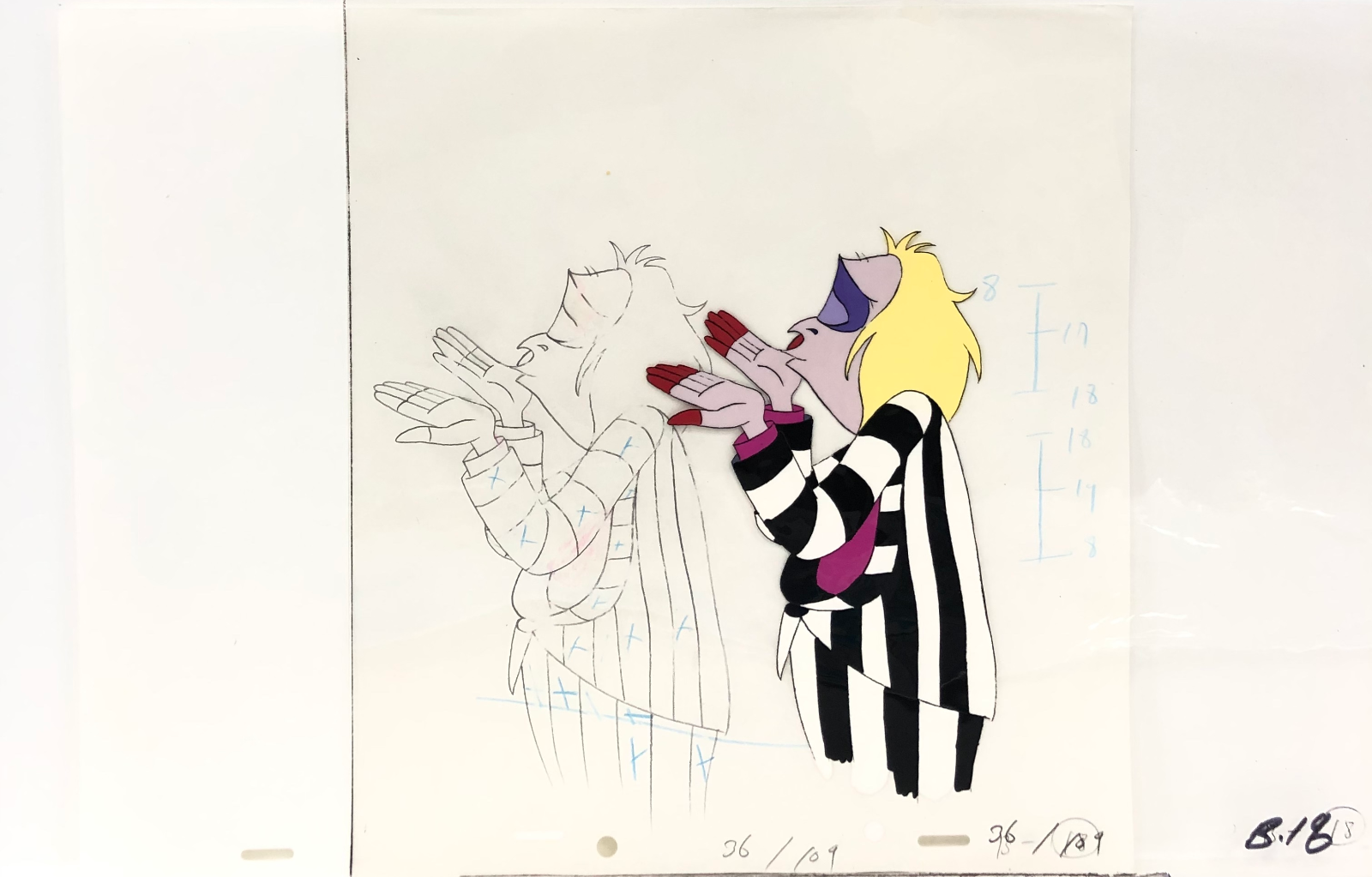 Beetlejuice Cartoon Animation Cel Drawing Painted Background 20 25 Picclick Uk