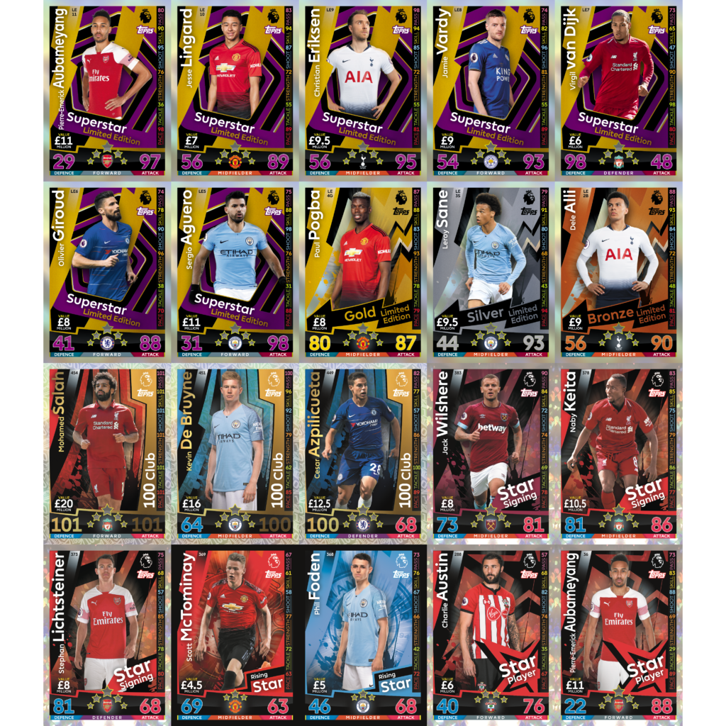 201819 TOPPS MATCH Attax Premier League Cards 10 Packs (70 Cards