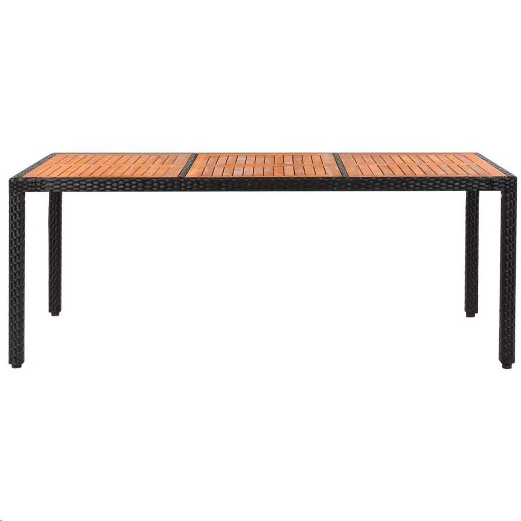 Akazienholz Tischplatte Poly Rattan Gartentisch Garten Esstisch Rechteckig Holz Eur 112 99 Picclick De