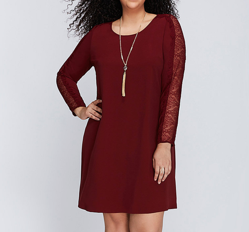 lane bryant red lace dress