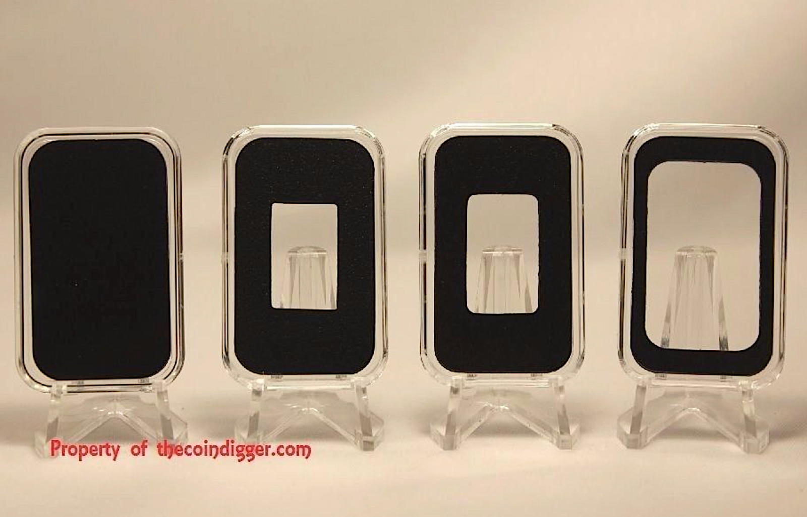 5 Display Stand Easel for Coin Capsule Silver Gold Bar Holder Air-tite BLACK