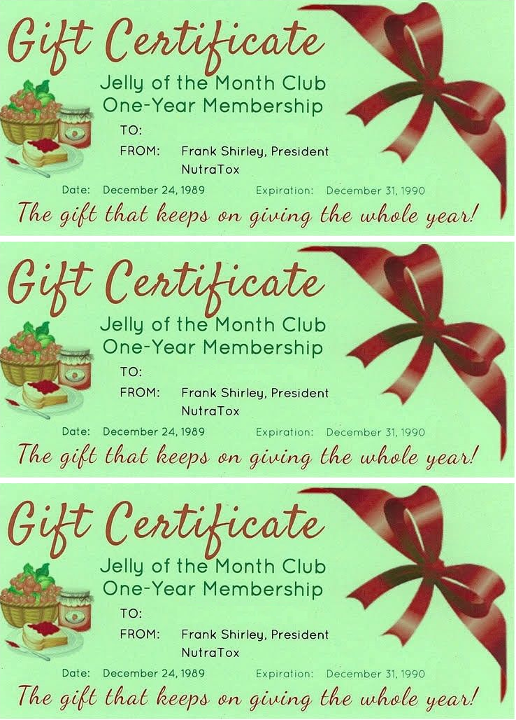 Printable Jelly Of The Month Club Certificate Template Printable 