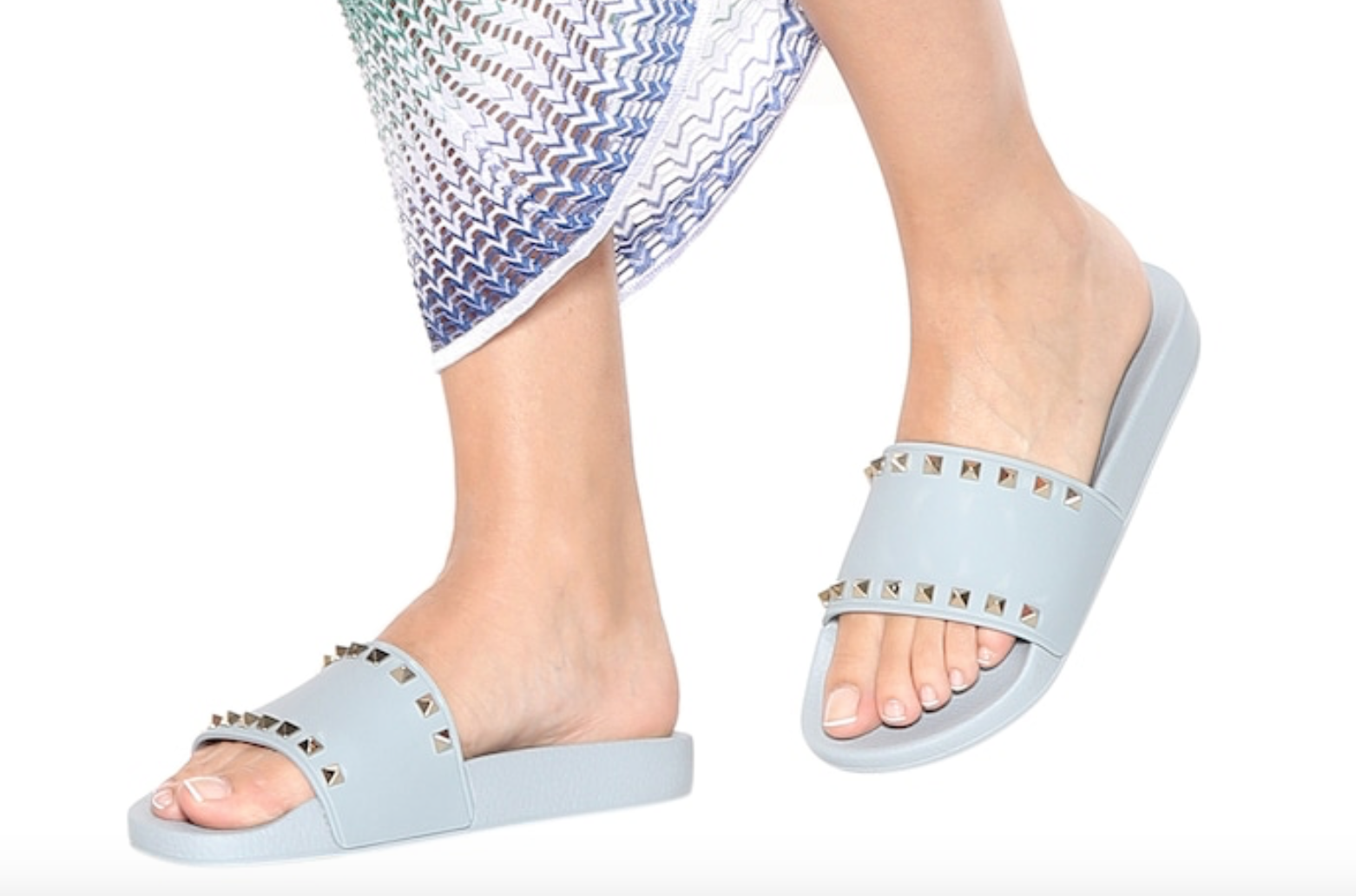 Details about / Valentino Garavani Rockstud Slide Sandals Size 40 MSRP $345 B6