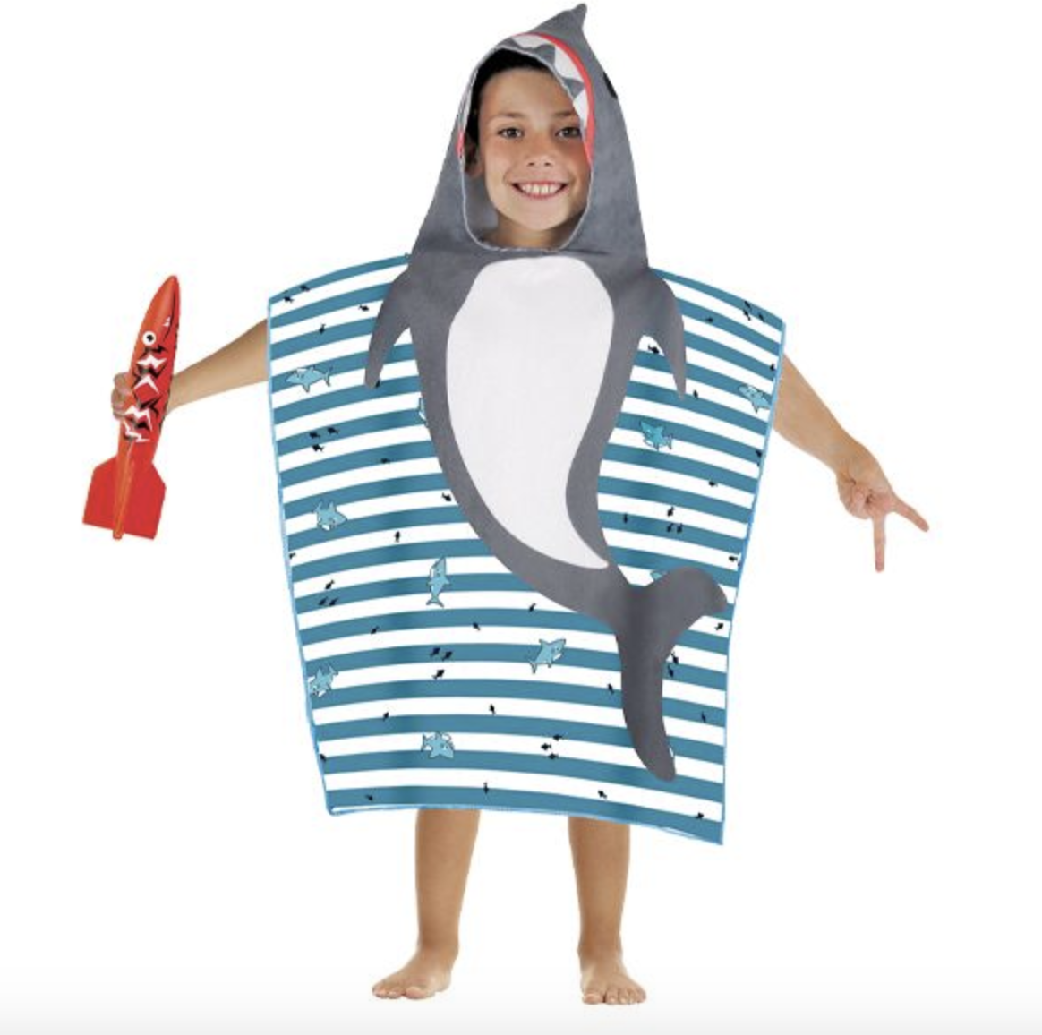 SHARK Hooded Beach Coverup or Bath Towel NWT Boys 2 Juice Box 