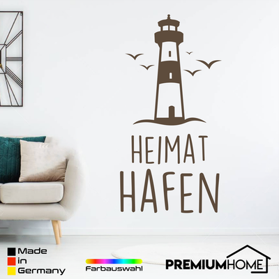Home Decor Leuchtturm Wandtattoo Heimathafen Wort Maritime Deko Fliesenaufkleber Bad Flur Decor Decals Stickers Vinyl Art