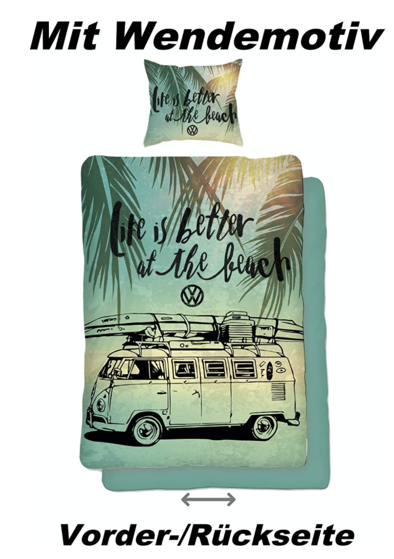 Bettwasche Vw Bulli T1 Bus 135x200 Baumwolle Volkswagen Bettbezug Bettwaren Set Eur 26 95 Picclick De