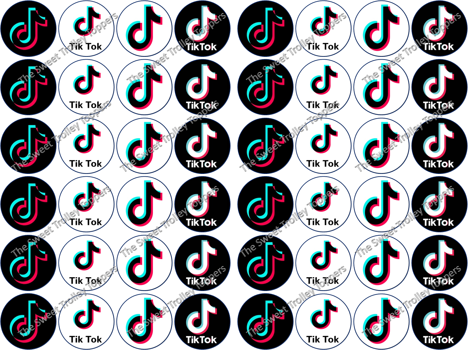 Tik Tok Tiktok Edible Rice Wafer Paper Birthday Cake Cupcake Toppers 1 Picclick Uk